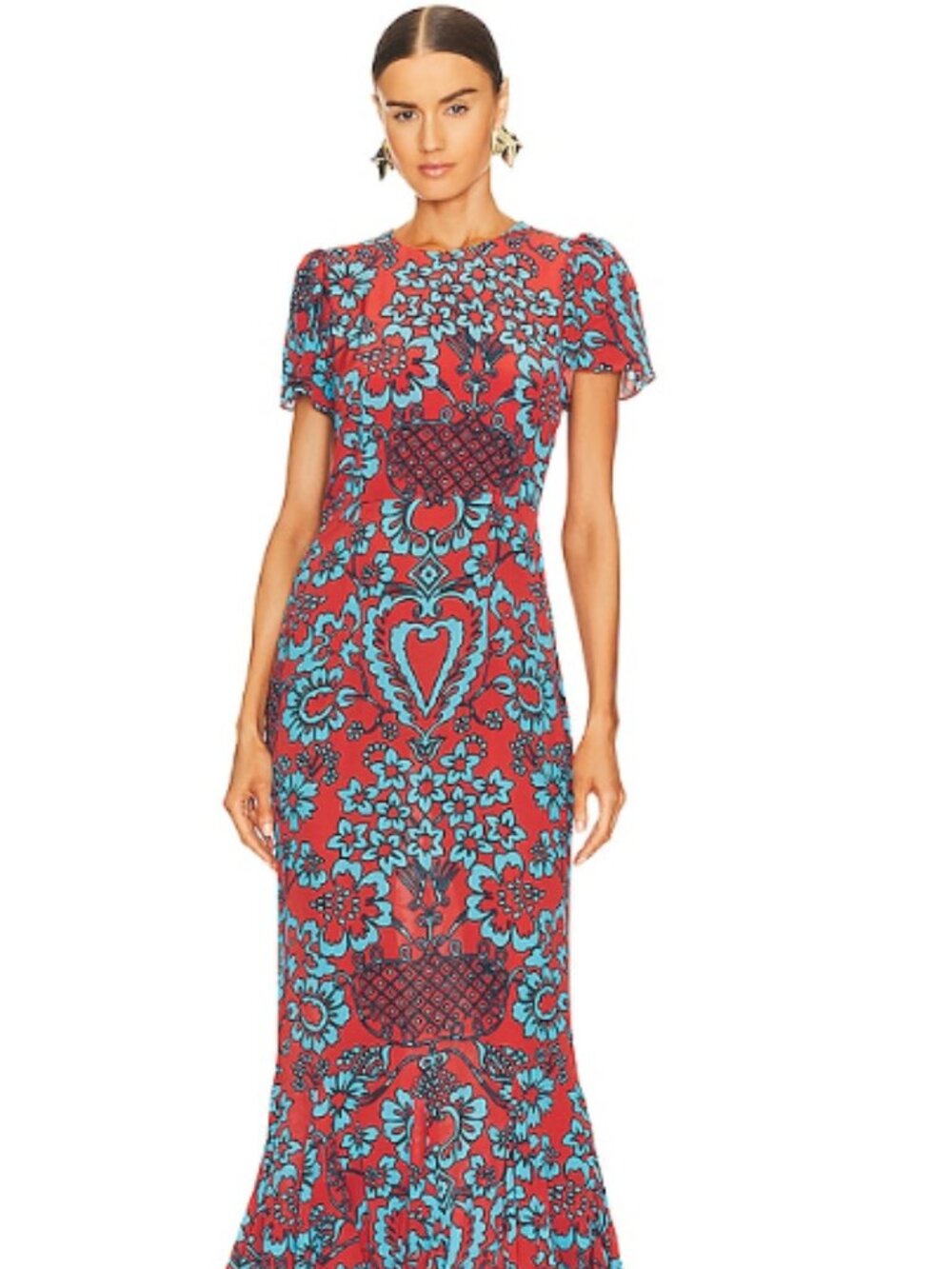 RHODE Lulani Midi Dress in Sicilia Rooibos print, Women's size 8